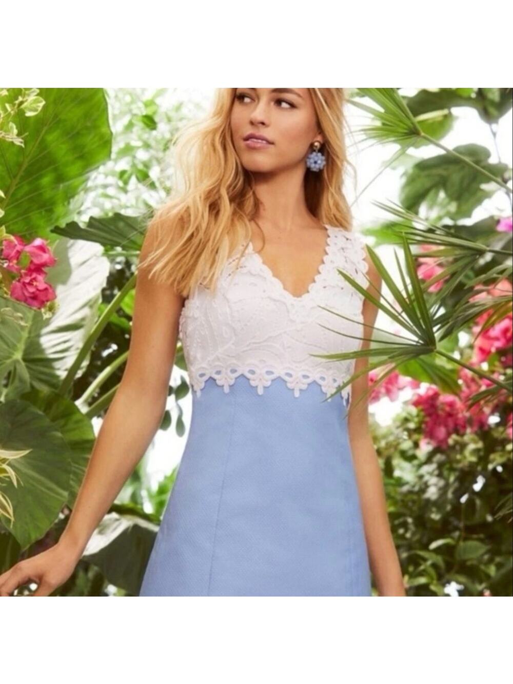 LILLY PULITZER Sandi Stretch Shift Dress Periwinkle Blue Sz 0 $248 {3R7} - Picture 1 of 7